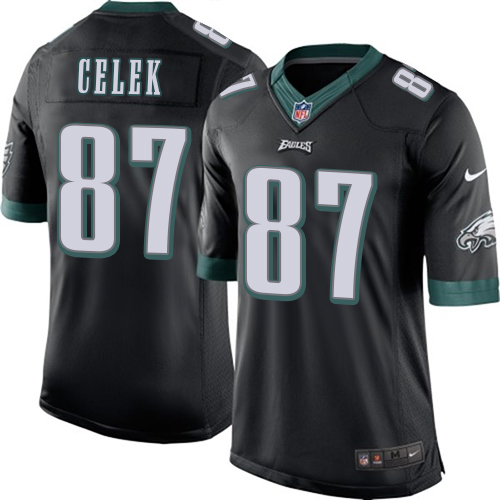 Men's Limited Brent Celek Nike Jersey Black Alternate - #87 NFL Philadelphia Eagles